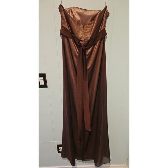 Nikolia Maids Bridesmaid Formal Prom Dress Brown See Pics For Size - Picture 5 of 5